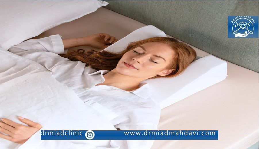 خوابیدن بعد از لیفت با نخ به صورت صحیح